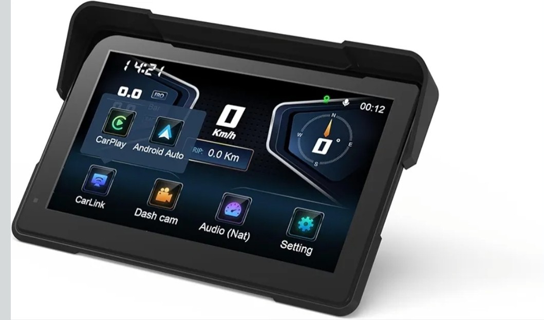 4K Dash Cam, Bluetooth Motorcycle Carplay & Android Auto 7\