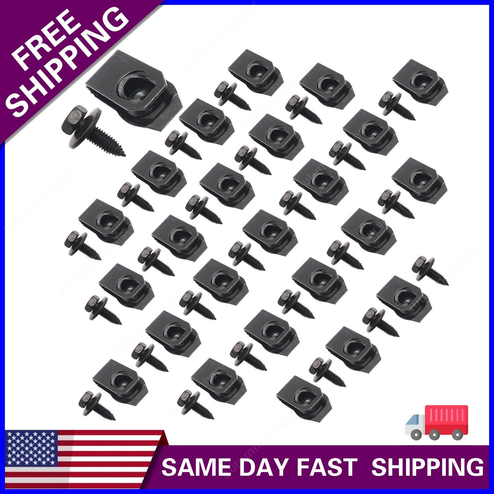50PCS M8-1.25 30mm Fender Bolts & U Nuts Kit For GM Body