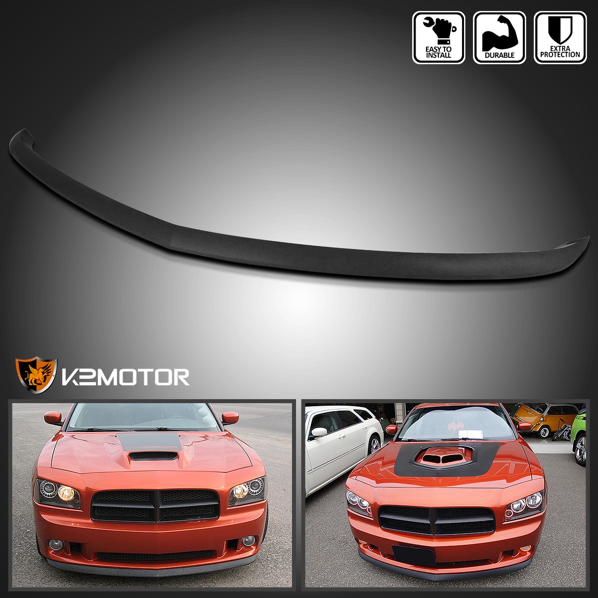 Fits 2006-2010 Dodge Charger Replacement Factory Style Front Bumper Lip Spoiler Fits 2006-2010 Dodge Charger Replacement Factory Style Front Bumper Lip Spoiler
