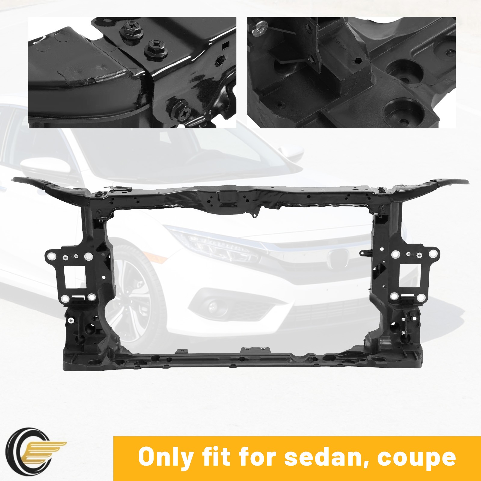 For 2016-2019 Honda Civic New Radiator Support Core Sedan HO1225183 71410TBAA01