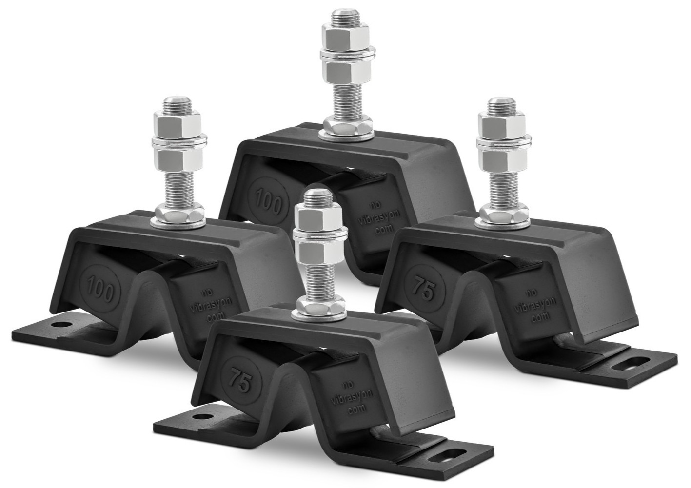 Marine Engine Mount Set Replaces Yanmar 2GM-2YM-3GM-3YM #75 and #100