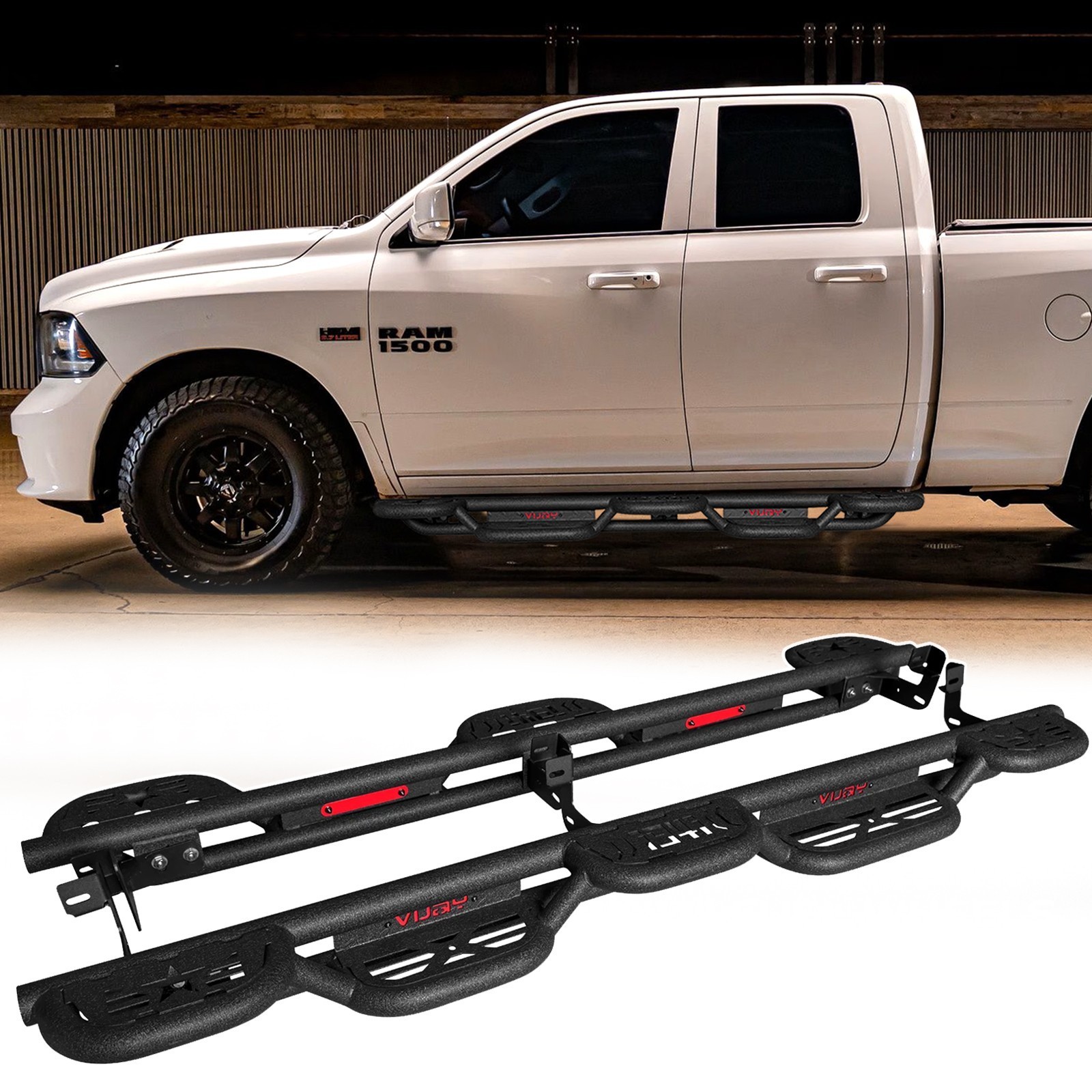 VIjay Running Boards for 2009-2024 Dodge Ram 1500 Classic Quad Cab Side Step Bar