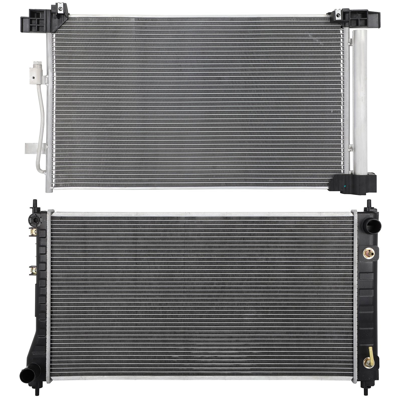 Aluminum Radiator & AC Condenser Cooling For 2019 2020 Nissan Altima Advance L4 Aluminum Radiator & AC Condenser Cooling For 2019 2020 Nissan Altima Advance L4
