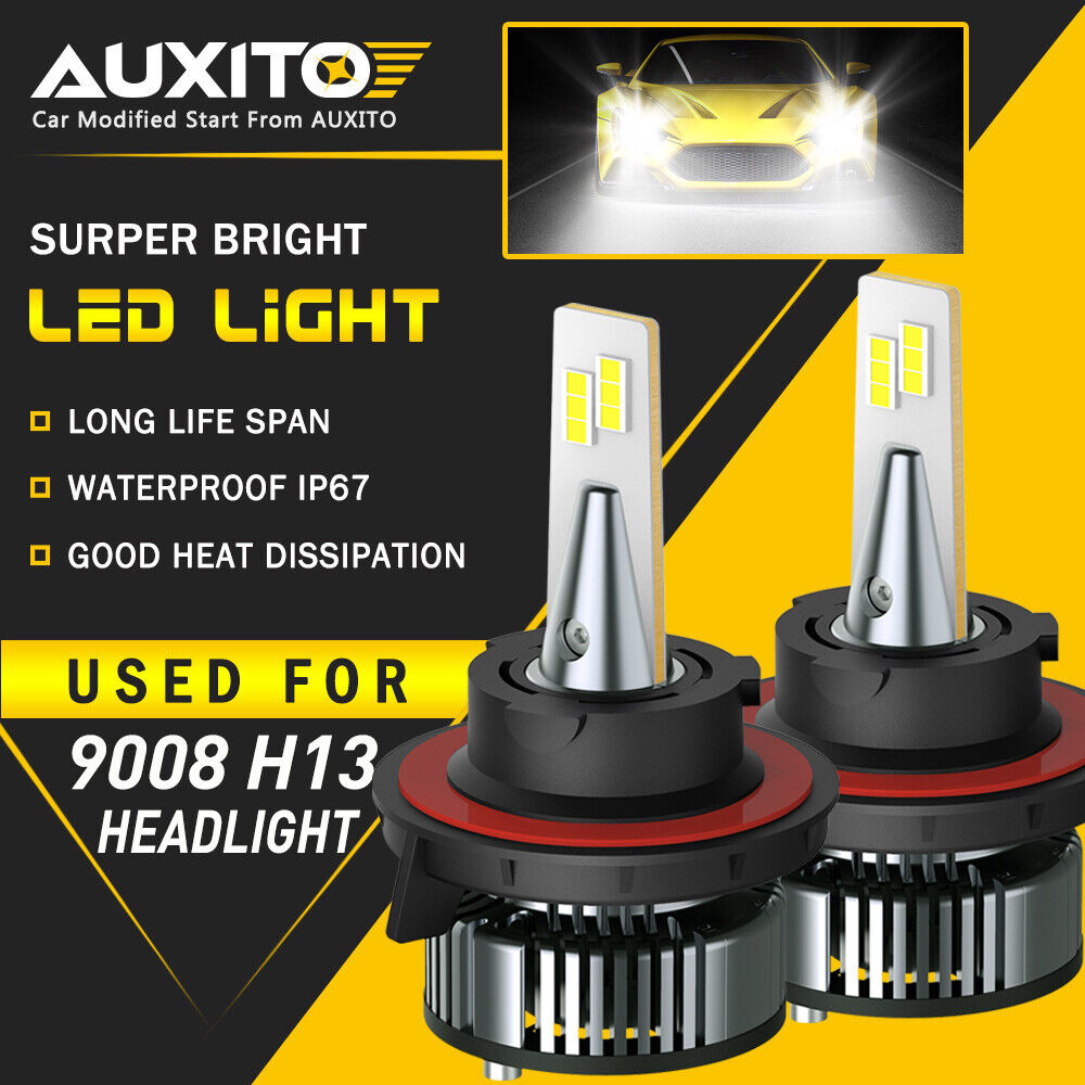 AUXITO H13 9008 LED Headlight Bulb High Low Beam White Light Canbus 6500K CANBUS