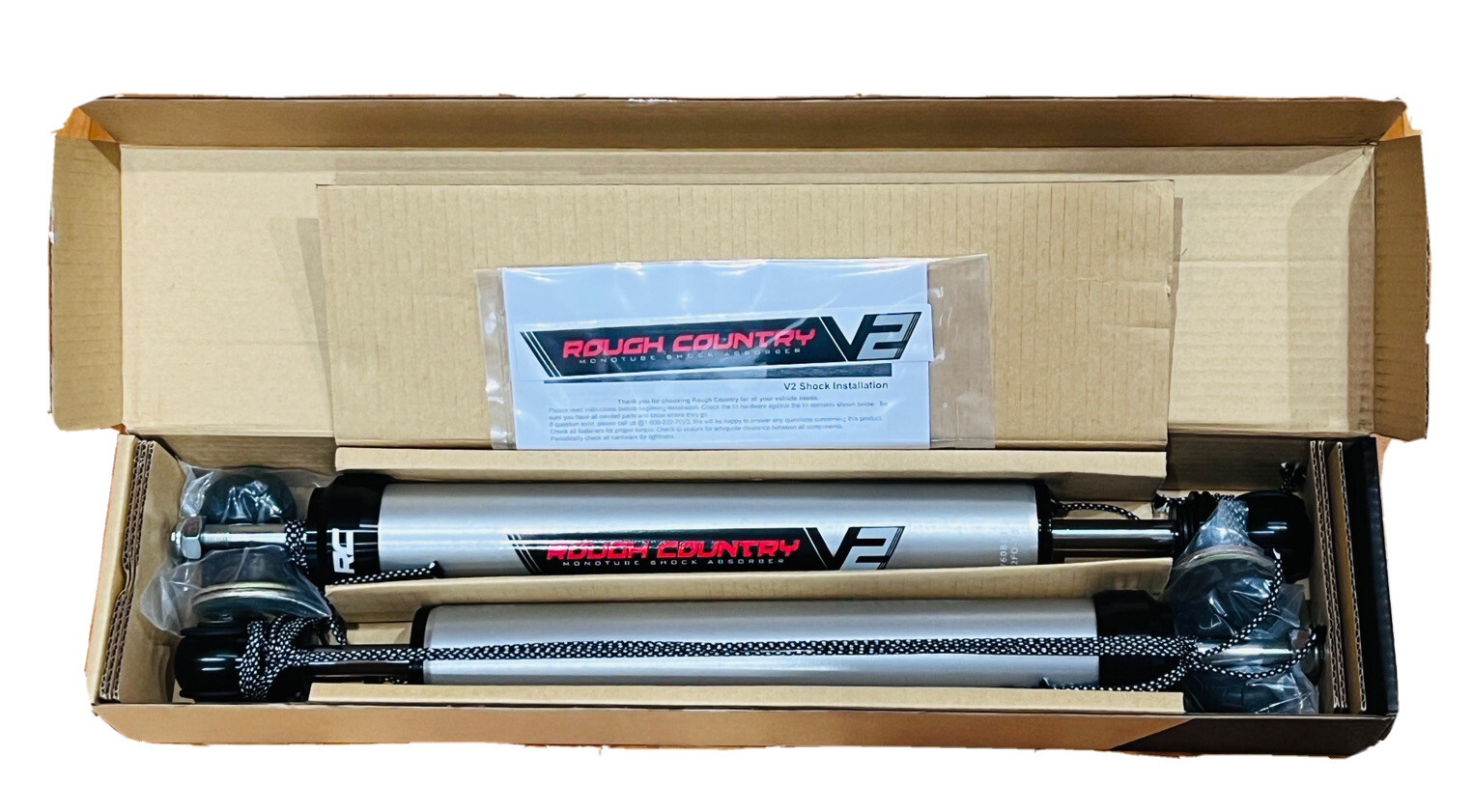 Rough Country V2 Monotube Front Shocks For 1994-01 Dodge Ram 1500 4WD 3.5-4.5\