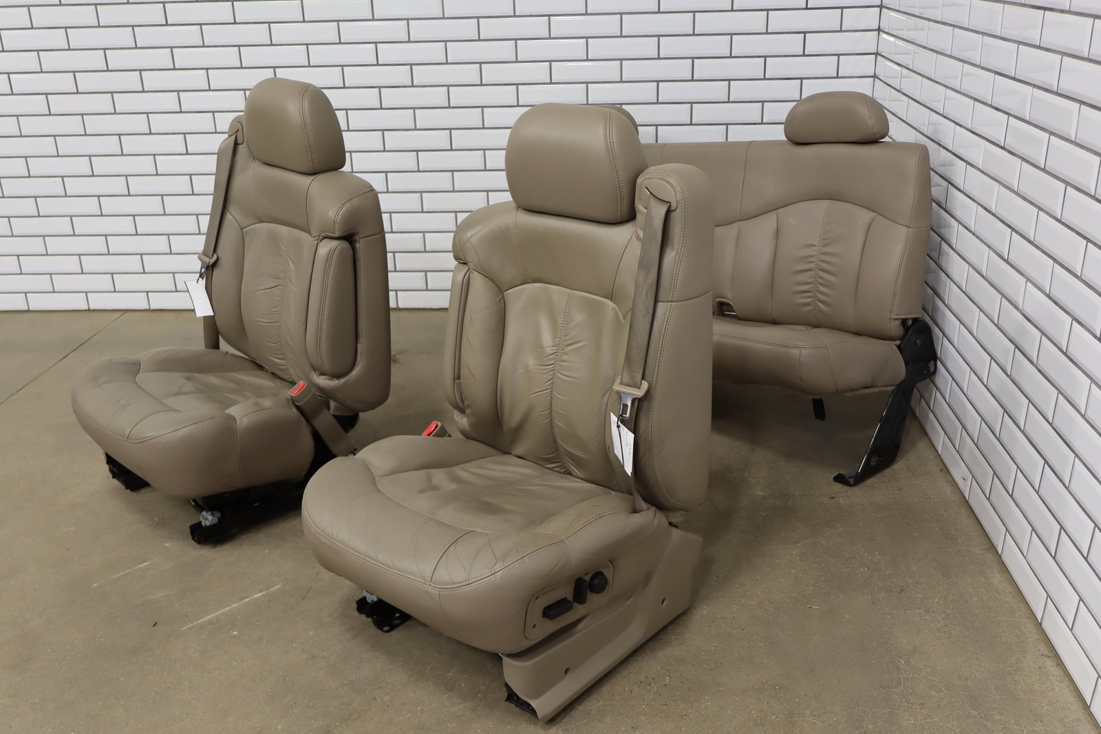 99-02 Chevy GMC GMT800 Silverado Sierra Extended Cab Leather Seats Set Tan 522