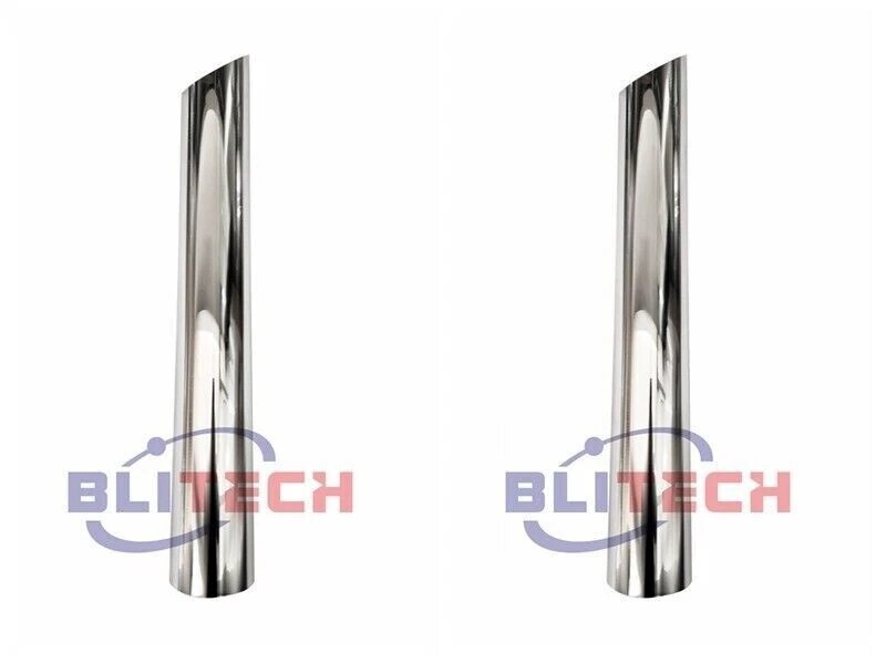 Pair BOZZ 5 inch OD Chrome Stack Mitre Cut Pipe 60\