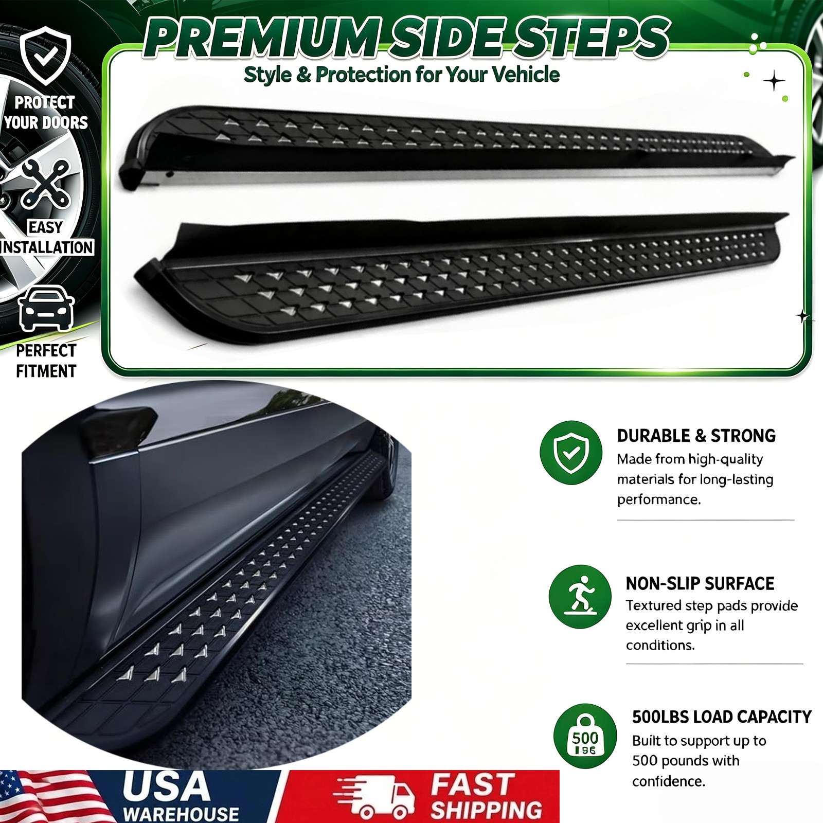 US Running Board Side Step Pedal Nerf Bar Fits for Subaru Ascent WM 2019-2024 US Running Board Side Step Pedal Nerf Bar Fits for Subaru Ascent WM 2019-2024