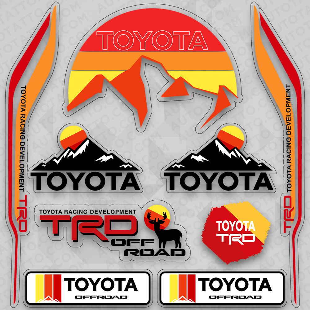 Toyota TRD Pro Off Road Mountain Car 3D Logo Sticker Vinyl Decal Stripes Decor Toyota TRD Pro Off Road Mountain Car 3D Logo Sticker Vinyl Decal Stripes Decor