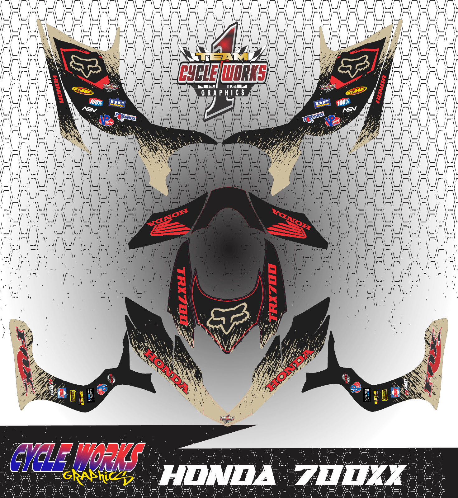 Honda TRX 700XX  GRAPHICS KIT DECALS CUSTOM GRAPHICS KIT ARMY