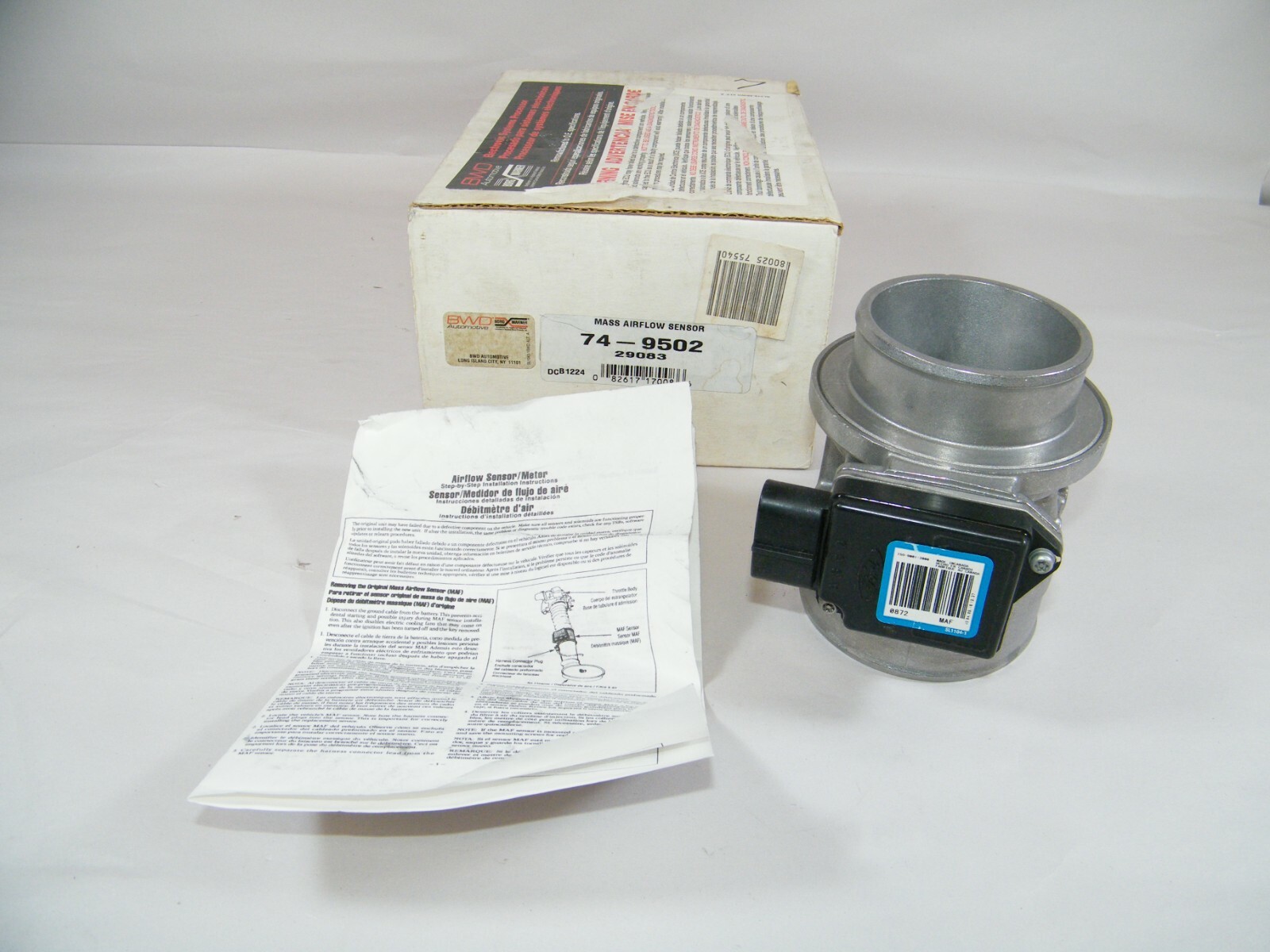 NEW BWD BORG WARNER MASS AIRFLOW SENSOR, 74-9502, 29083, NIOB