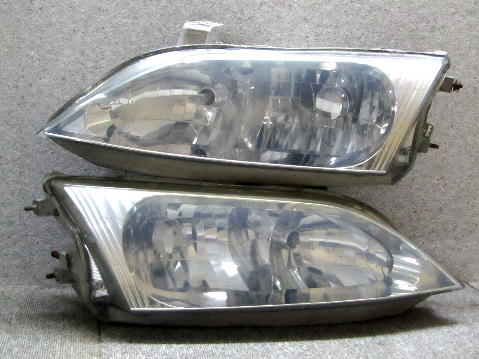 1996 2001 JDM TOYOTA LEXUS ES WINDOM MCV20 21 SILVER CHROME HEADLIGHTS SET OEM