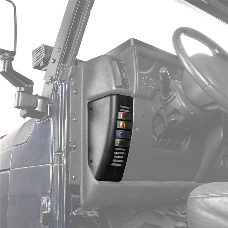 Fit Jeep Wrangler TJ 1997-2006 Pillar Light Switch Pod Panel w/ 4X Rocker Switch