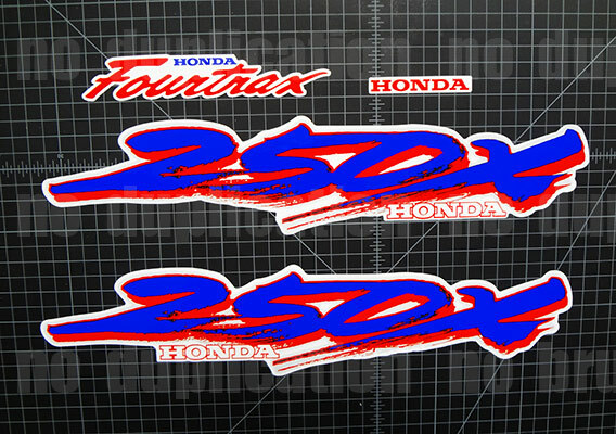 1988 88' TRX 250x 4pc Decals Stickers Fourtrax Graphics fender White Plastics