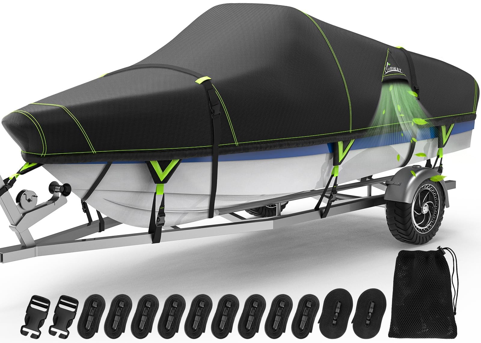 1200D Heavy Duty Waterproof V-Hull Boat Cover, 22-24Ft Trailerable with Night.. 1200D Heavy Duty Waterproof V-Hull Boat Cover, 22-24Ft Trailerable with Night..