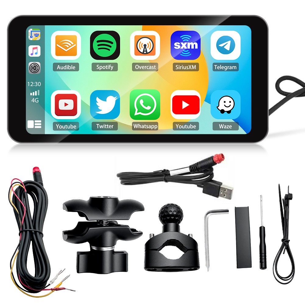 Motorcycle GPS Navigation Wireless Portable Carplay/Android Waterproof 6.3Inch