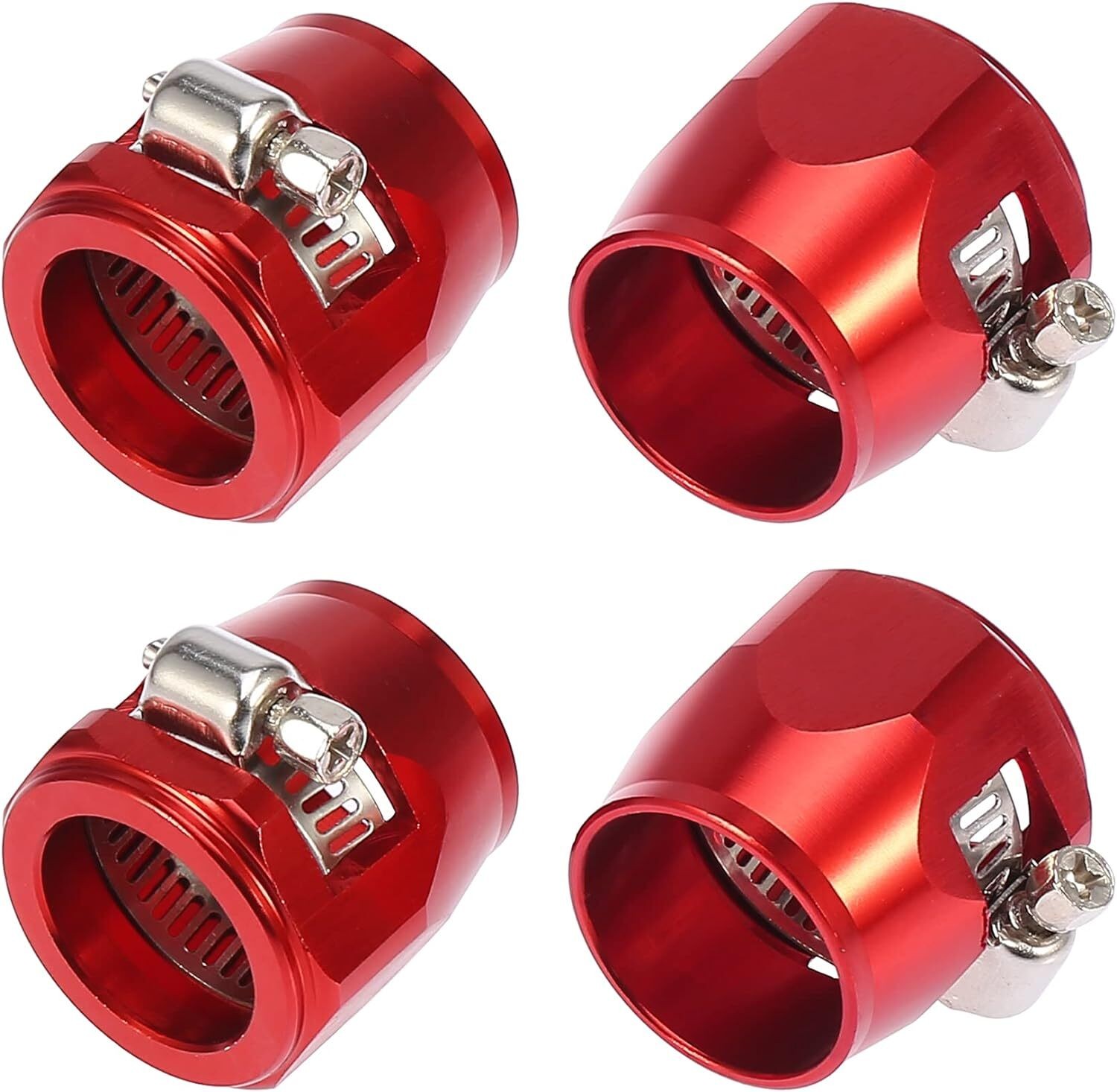 4PCS Hex Hose Finisher Clamp Screw Band Hose End Cover Fitting 12AN for Fuel Oil 4PCS Hex Hose Finisher Clamp Screw Band Hose End Cover Fitting 12AN for Fuel Oil