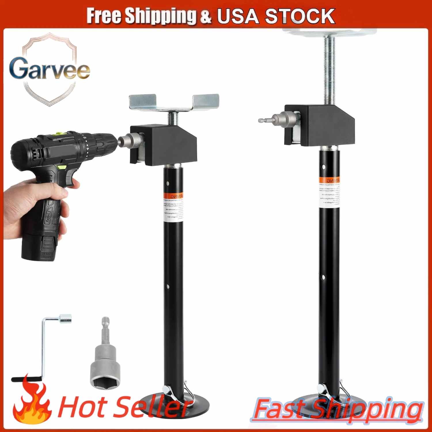 Heavy-Duty RV Slide Out Support Jacks 2-Pack 10000lb Each Adjustable 21-49\
