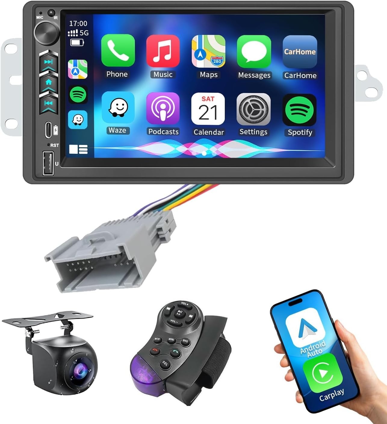 For 2001-2007 Chevy Express Wifi Apple Carplay Car Radio Stereo Android 15 Navi