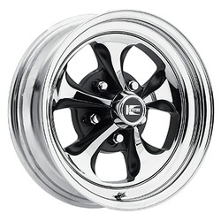 15x8 Cragar 32C Keystone Klassic Chrome Plated Black Wheel 5x4.5/5x4.75 (-16mm)