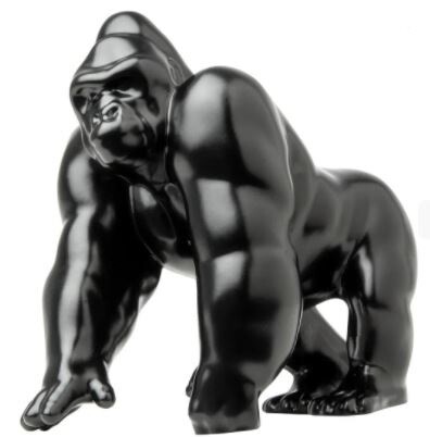 Gorilla King Hood Ornament (Matte Black) 3 Hole Mount 4 3/4\