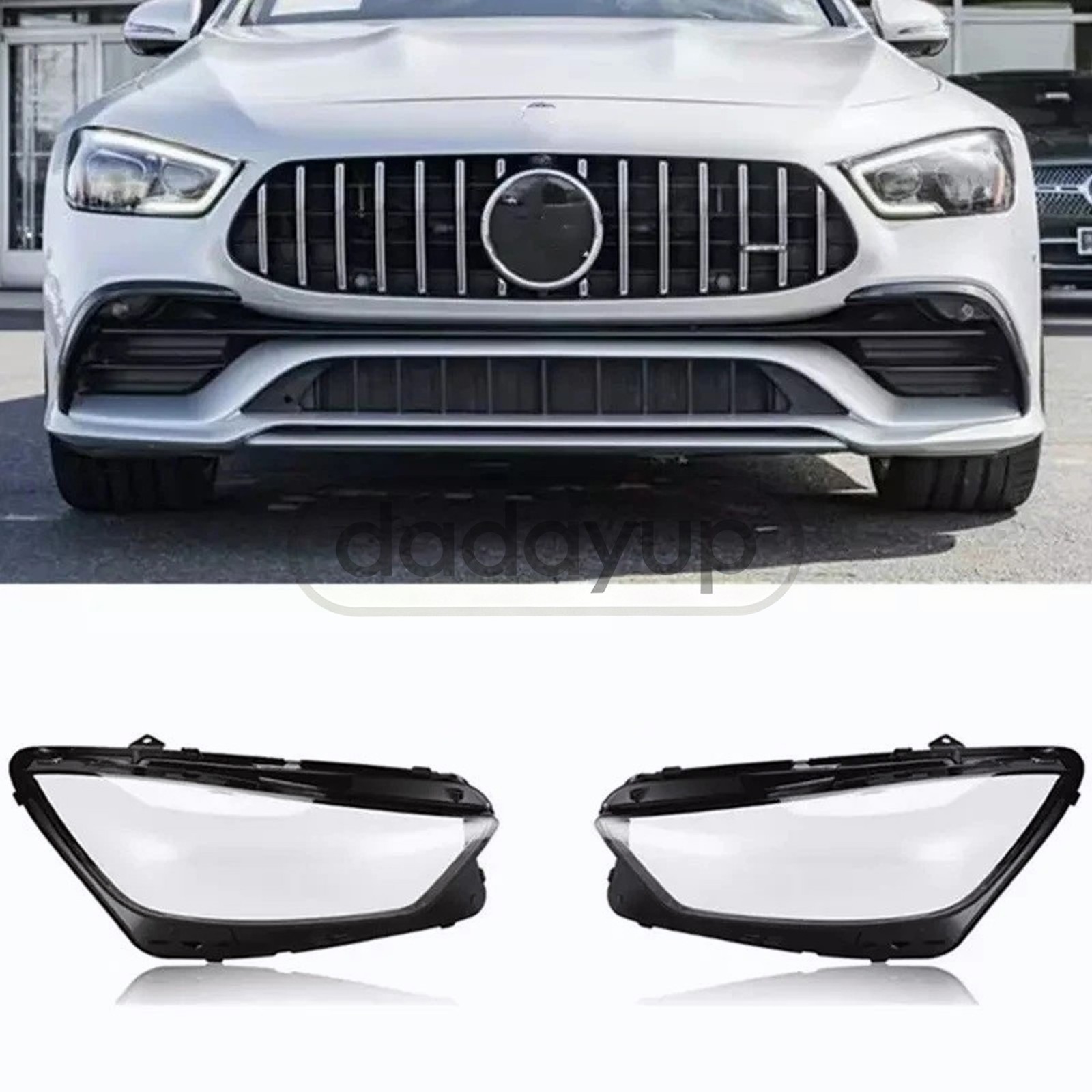 L&R Headlight Lens Cover Shell For Benz AMG GT 50 53 63 S Coupe W290 2019-2022
