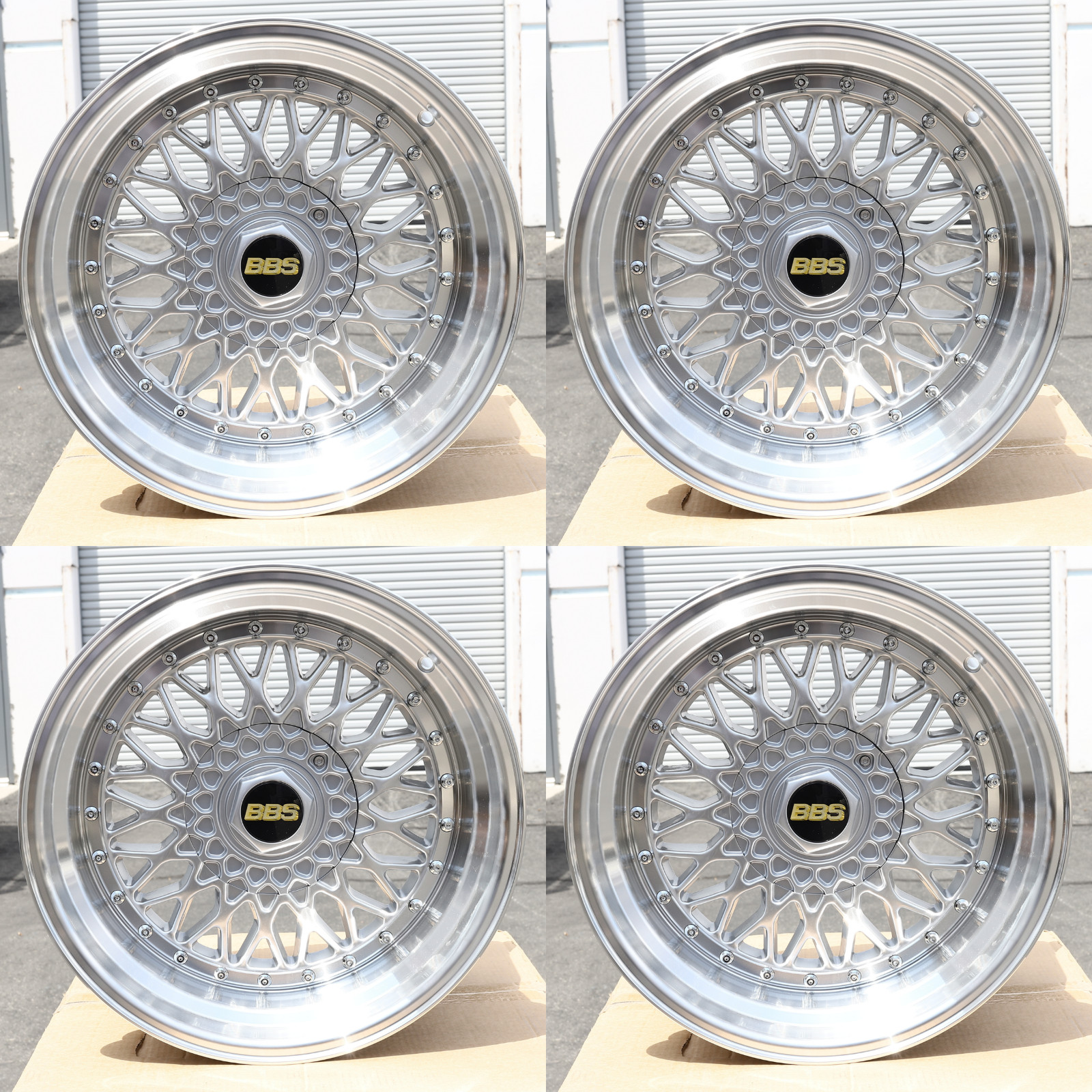 BBS SUPER RS STYLE WHEELS 17x8.5 15 17x10.0 15 5x100/5x114.3 SILVER MACHINE LIP BBS SUPER RS STYLE WHEELS 17x8.5 15 17x10.0 15 5x100/5x114.3 SILVER MACHINE LIP