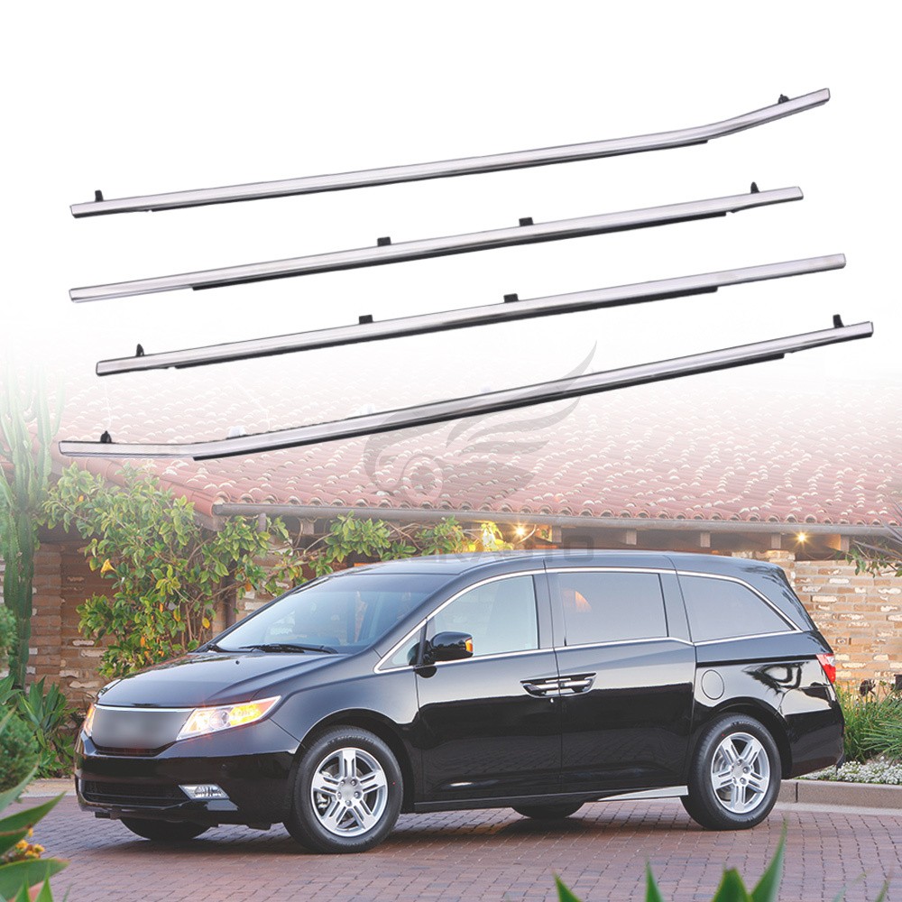 4PCS Window Belt Molding Weatherstrip Kit Sweep Trim For 2011-2017 Honda Odyssey