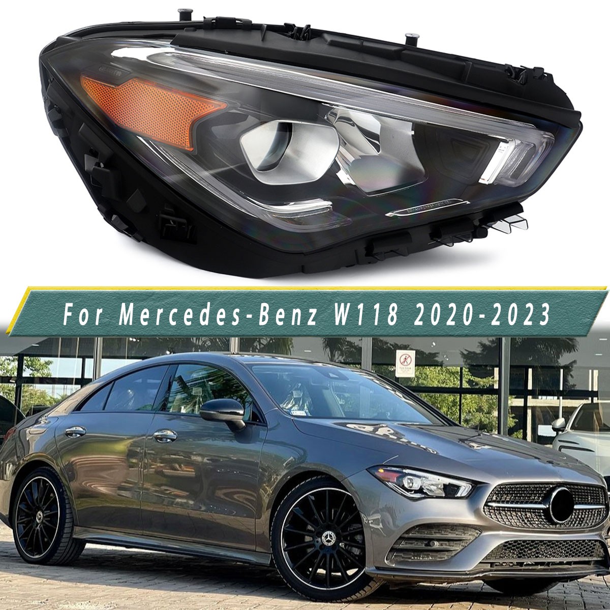 Passenger Side Headlight For 2020-2023 Mercedes-Benz CLA200 CLA250 LED Models Passenger Side Headlight For 2020-2023 Mercedes-Benz CLA200 CLA250 LED Models