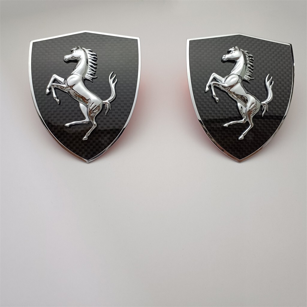 Ferrari 812 Superfast GTS 612 Scaglietti Carbon Fiber Fender Shield Badge Set