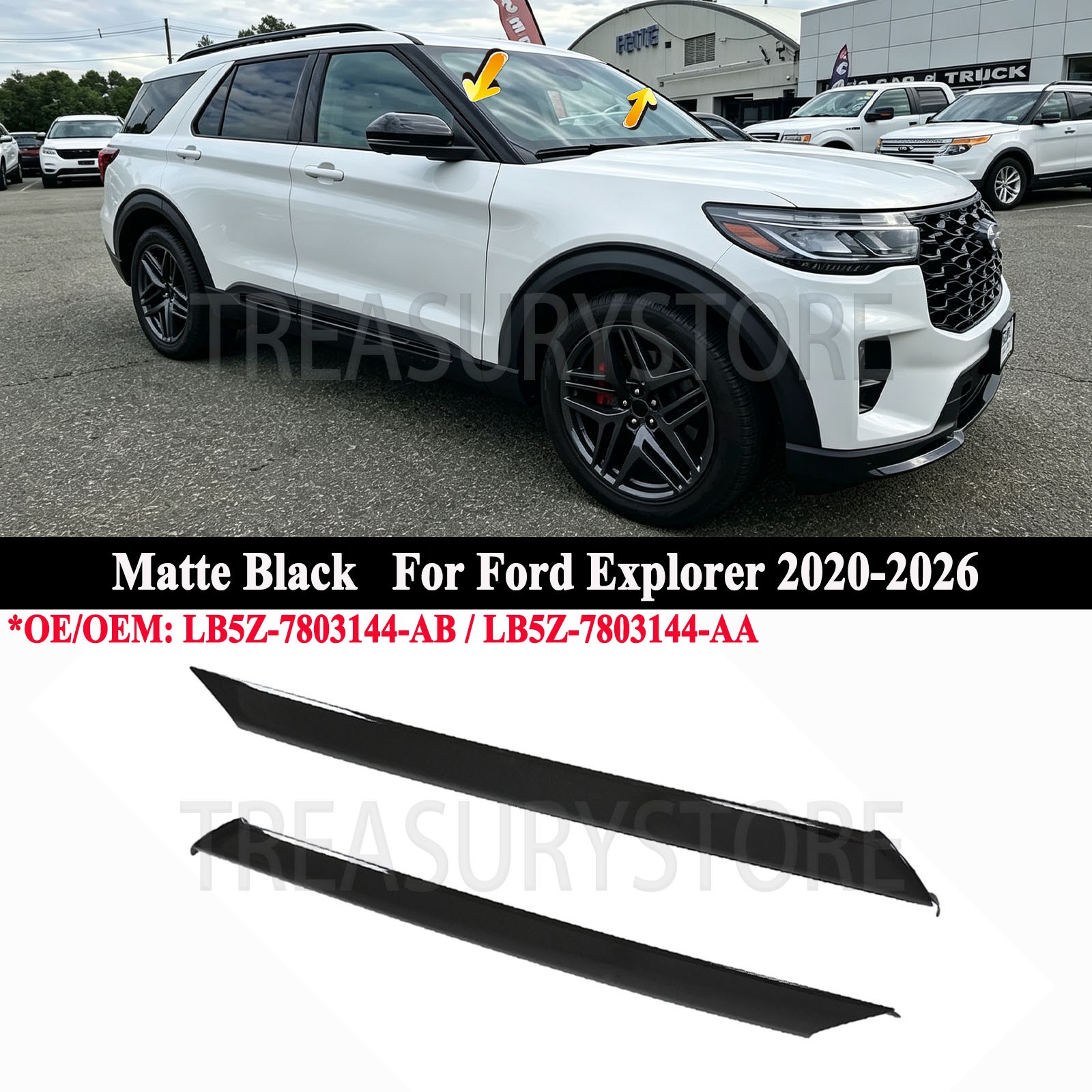For Ford Explorer 2020-2026 Left & Right Black Windshield Pillar Trim Molding For Ford Explorer 2020-2026 Left & Right Black Windshield Pillar Trim Molding