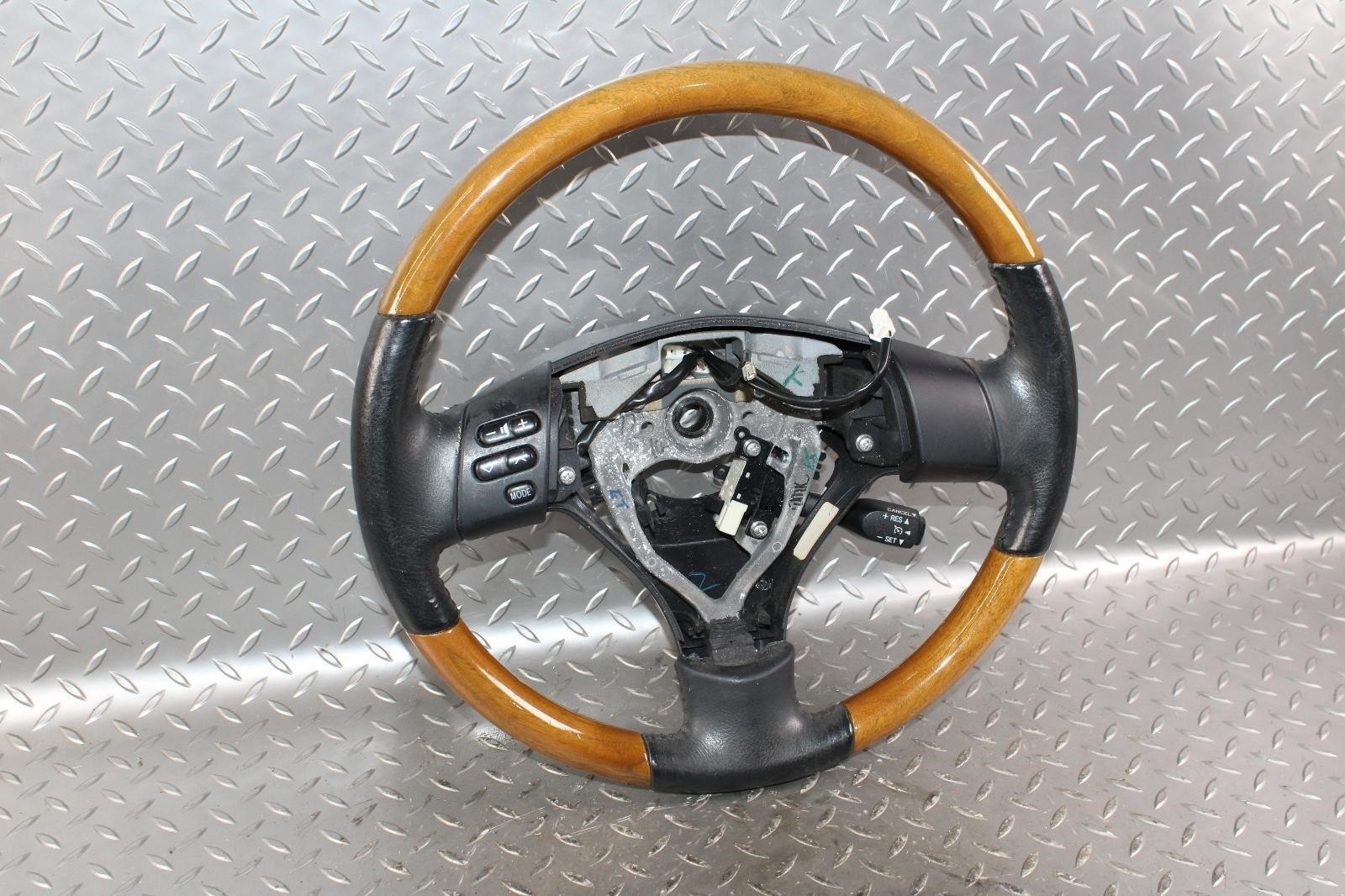 ⚠️WORN⚠️ 07-09 RX350 Leather Woodgrain Driver Steering Wheel Cruise Radio OE WTY