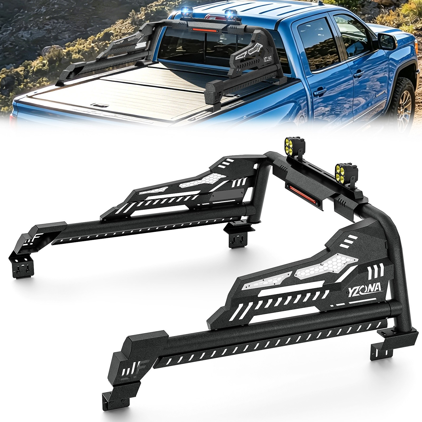 YZONA 56\'\'-64\'\'Adjustable Truck Sport Roll Bar For Silverado & Sierra 1500/F-150 YZONA 56\'\'-64\'\'Adjustable Truck Sport Roll Bar For Silverado & Sierra 1500/F-150