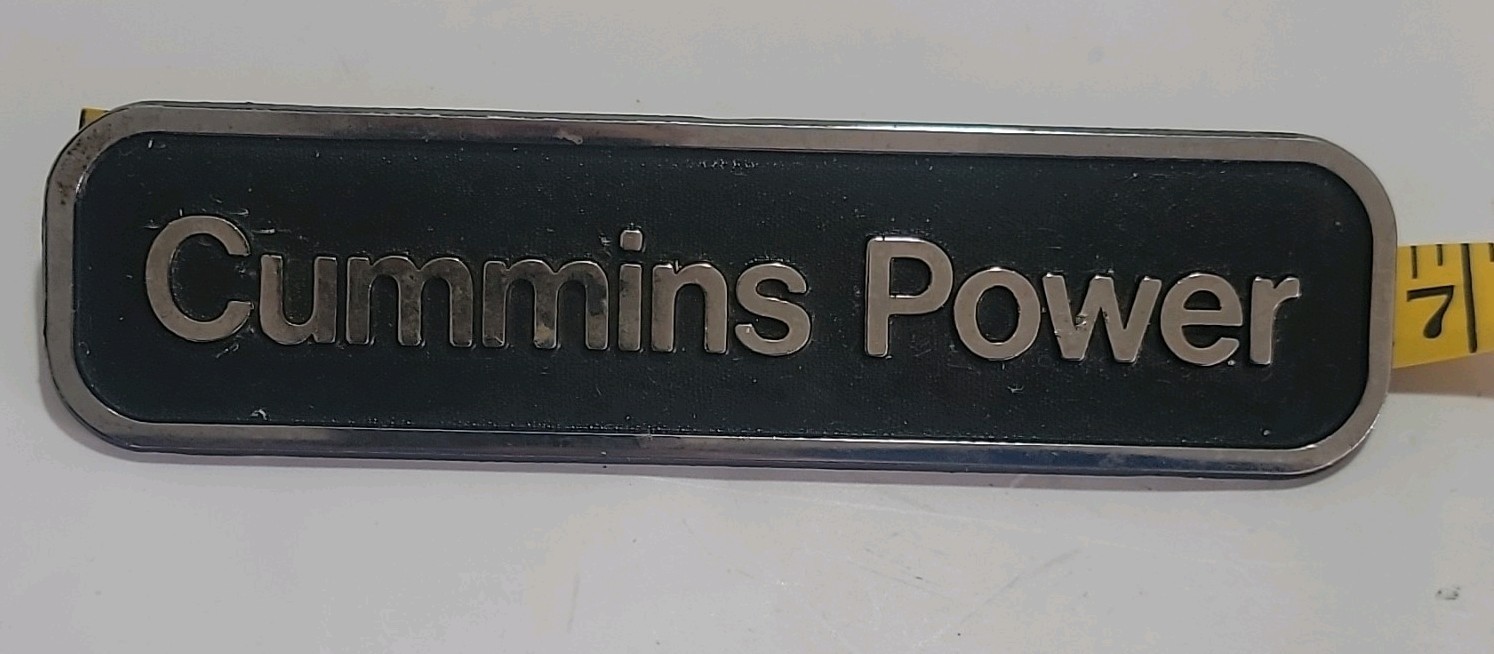 Vintage Cummins Power Emblem Badge 6.5” Diesel Truck Equipment Nameplate Vintage Cummins Power Emblem Badge 6.5” Diesel Truck Equipment Nameplate