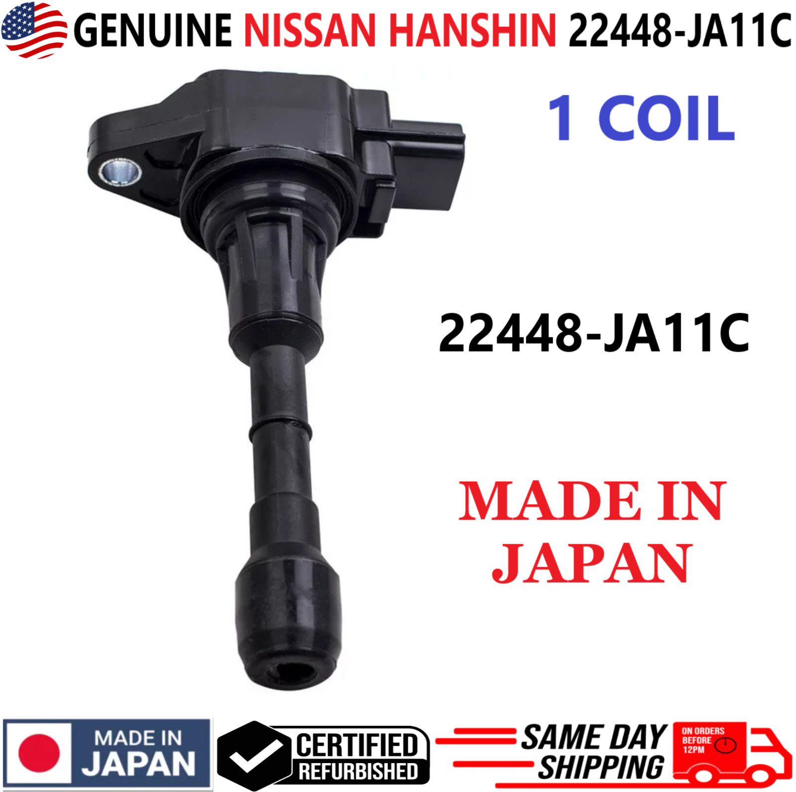GENUINE HITACH x1 Ignition Coil For 2007-2017 Nissan & Infiniti V6, 22448-JA11C