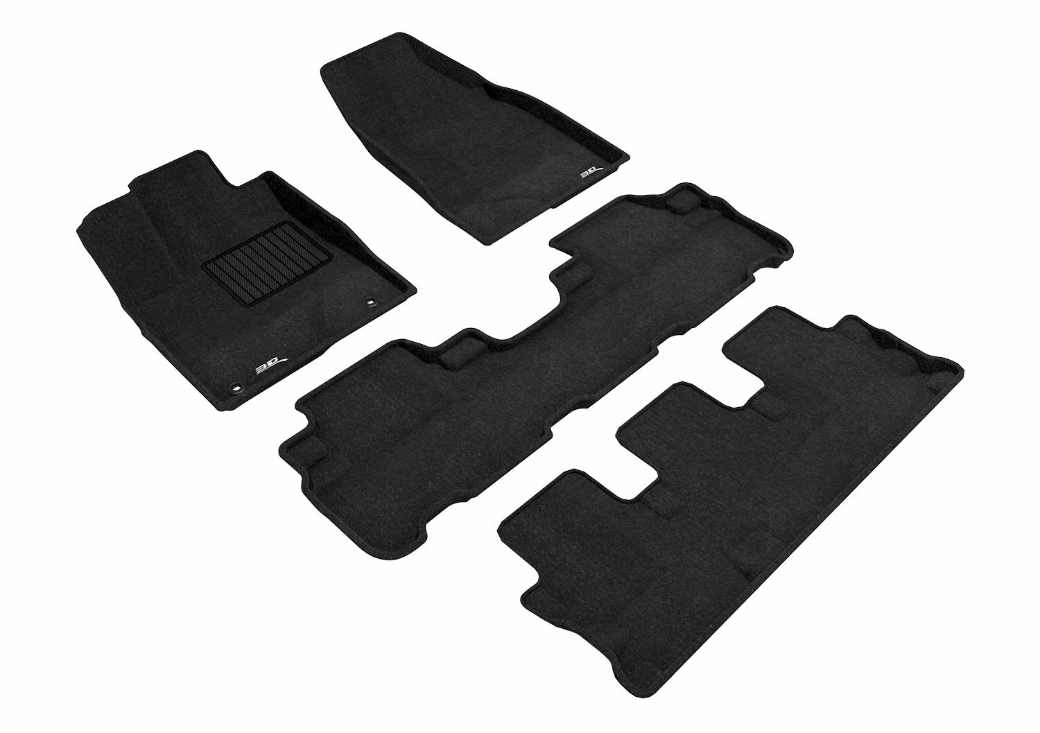 3D Maxpider 2014-2019 Fits Toyota Highlander Elegant Woven Nylon Black Floor Mat