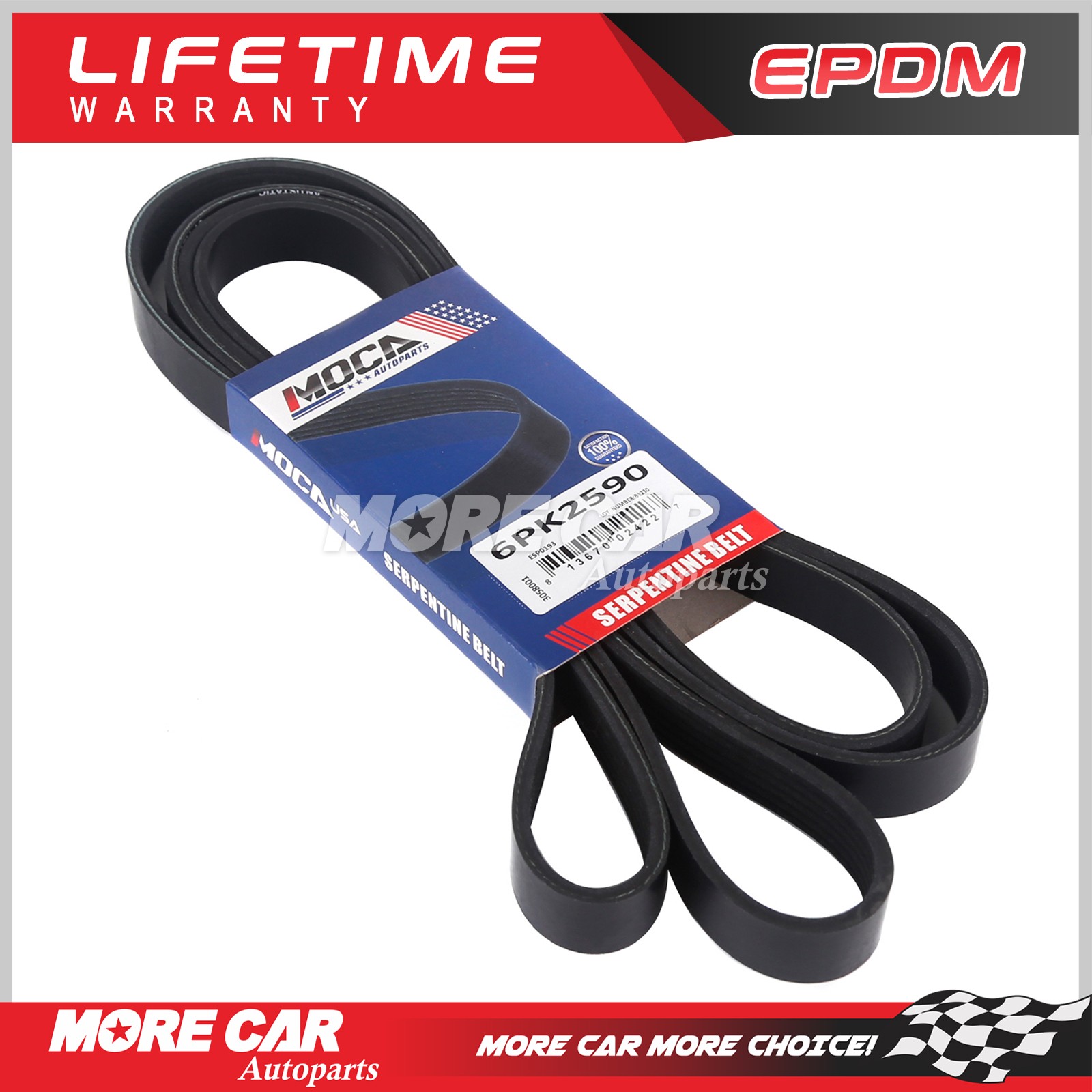 EPDM Serpentine Drive Belt for Kia Forte Ford Mustang Hyundai Sonata 6PK2590 EPDM Serpentine Drive Belt for Kia Forte Ford Mustang Hyundai Sonata 6PK2590