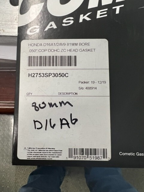 COMETIC HONDA D16 COPPER HEAD GAKSET COMETIC HONDA D16 COPPER HEAD GAKSET