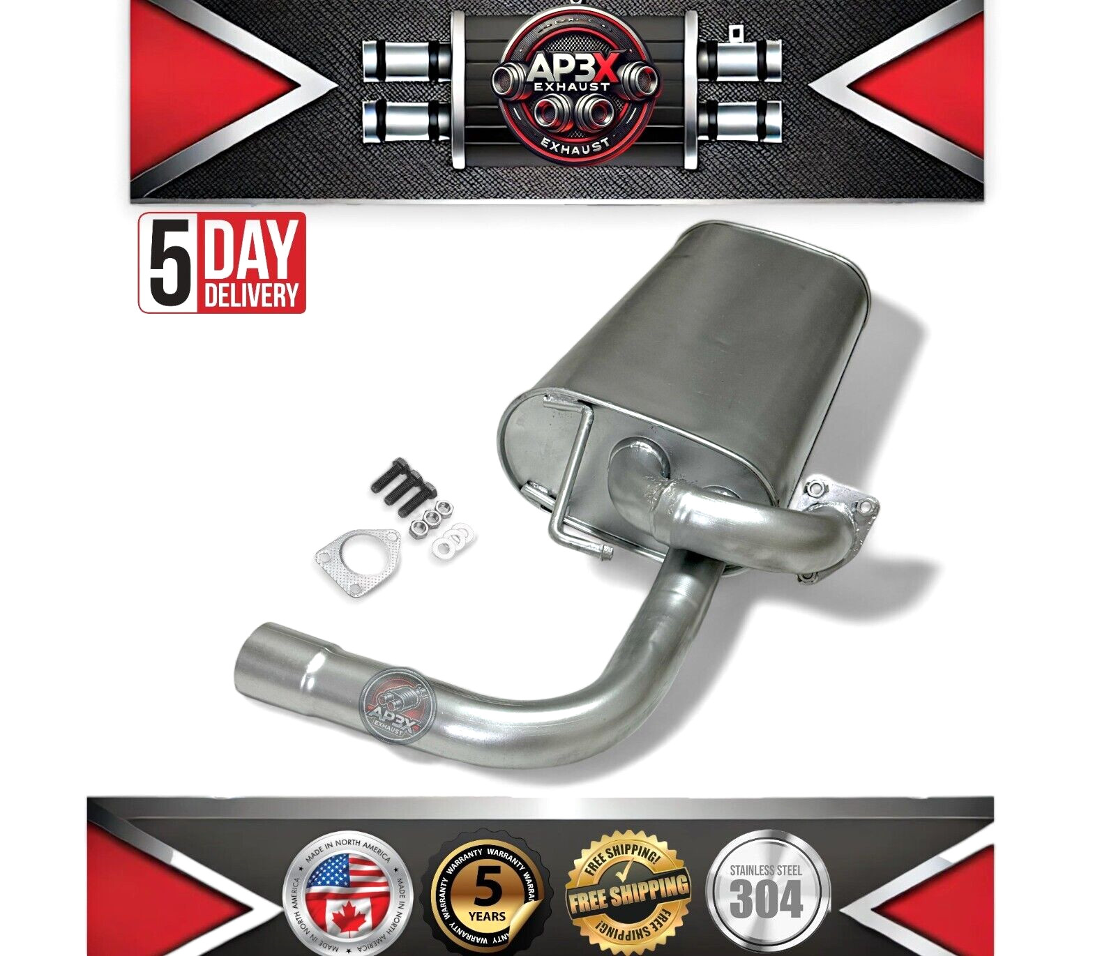 Fits: 2014 To 2019 Mitsubishi Outlander Sport 2.4L Rear Muffler(Stainless Steel) Fits: 2014 To 2019 Mitsubishi Outlander Sport 2.4L Rear Muffler(Stainless Steel)