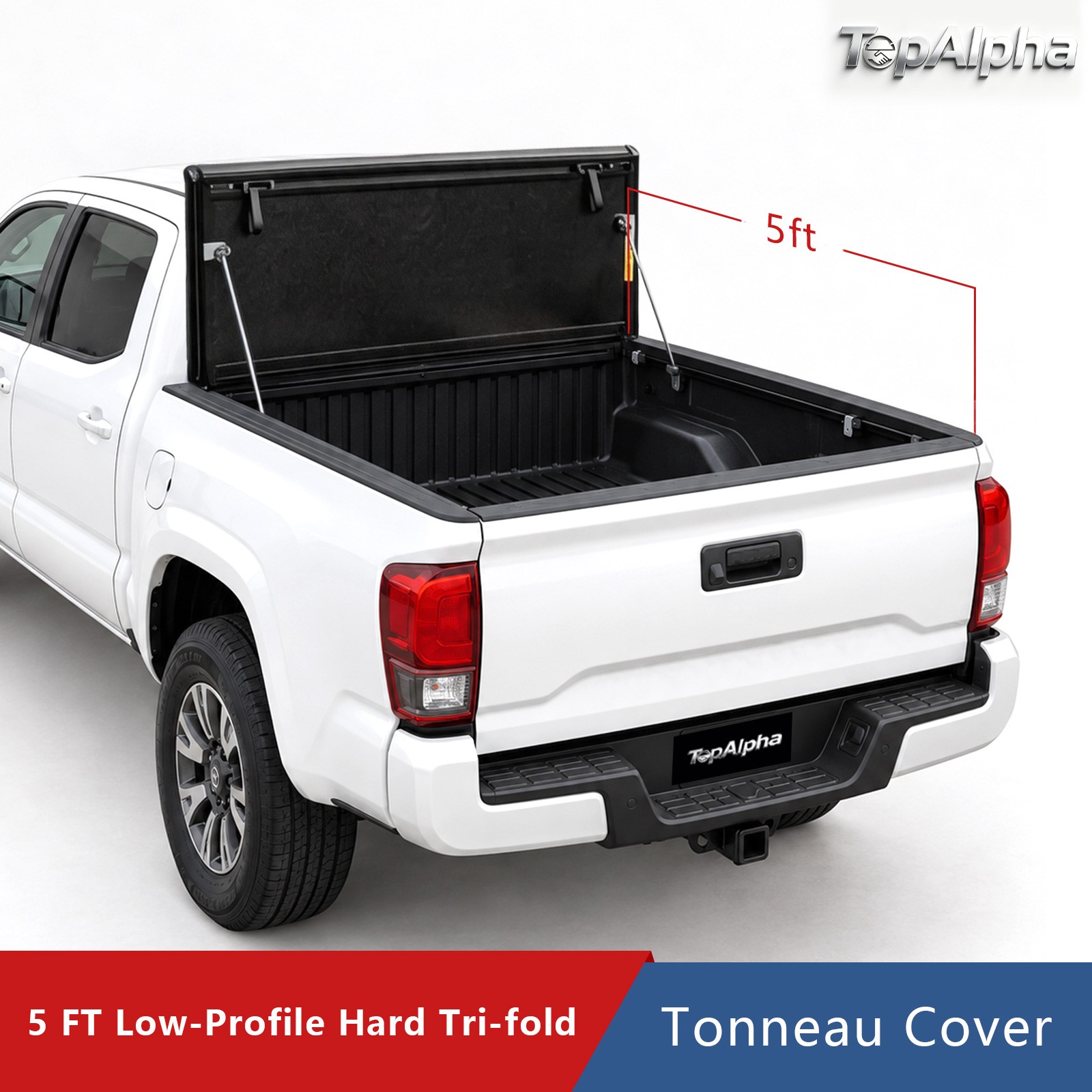 5FT Low Profile Flip Up FRP Tonneau Cover For 2016-2023 Tacoma 60.5\