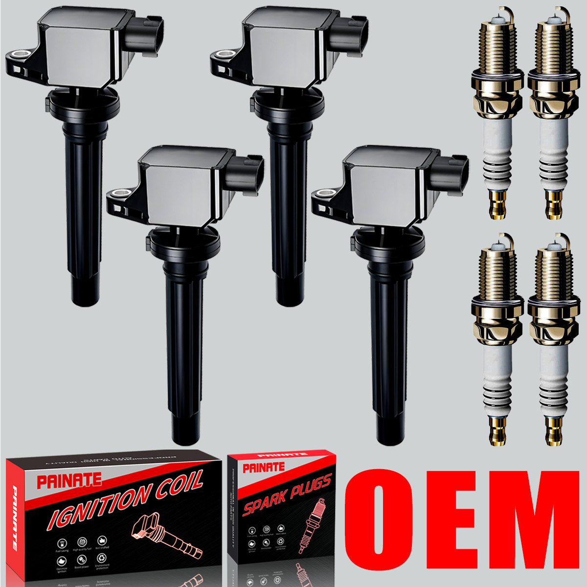 Brand 4X OEM Ignition Coil & 4X Iridium Spark Plugs For Suzuki SX4 2.0L L4 UF562