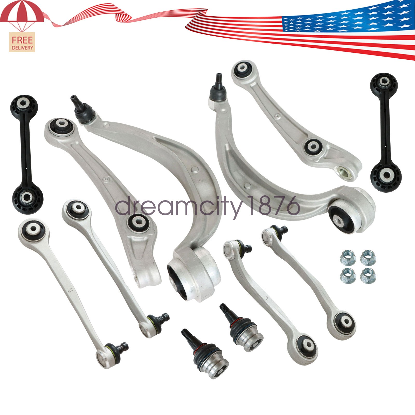 12pc Front Upper Control Arms Kit Fit 2012-18 Audi A6 A7 Quattro RS7 S6