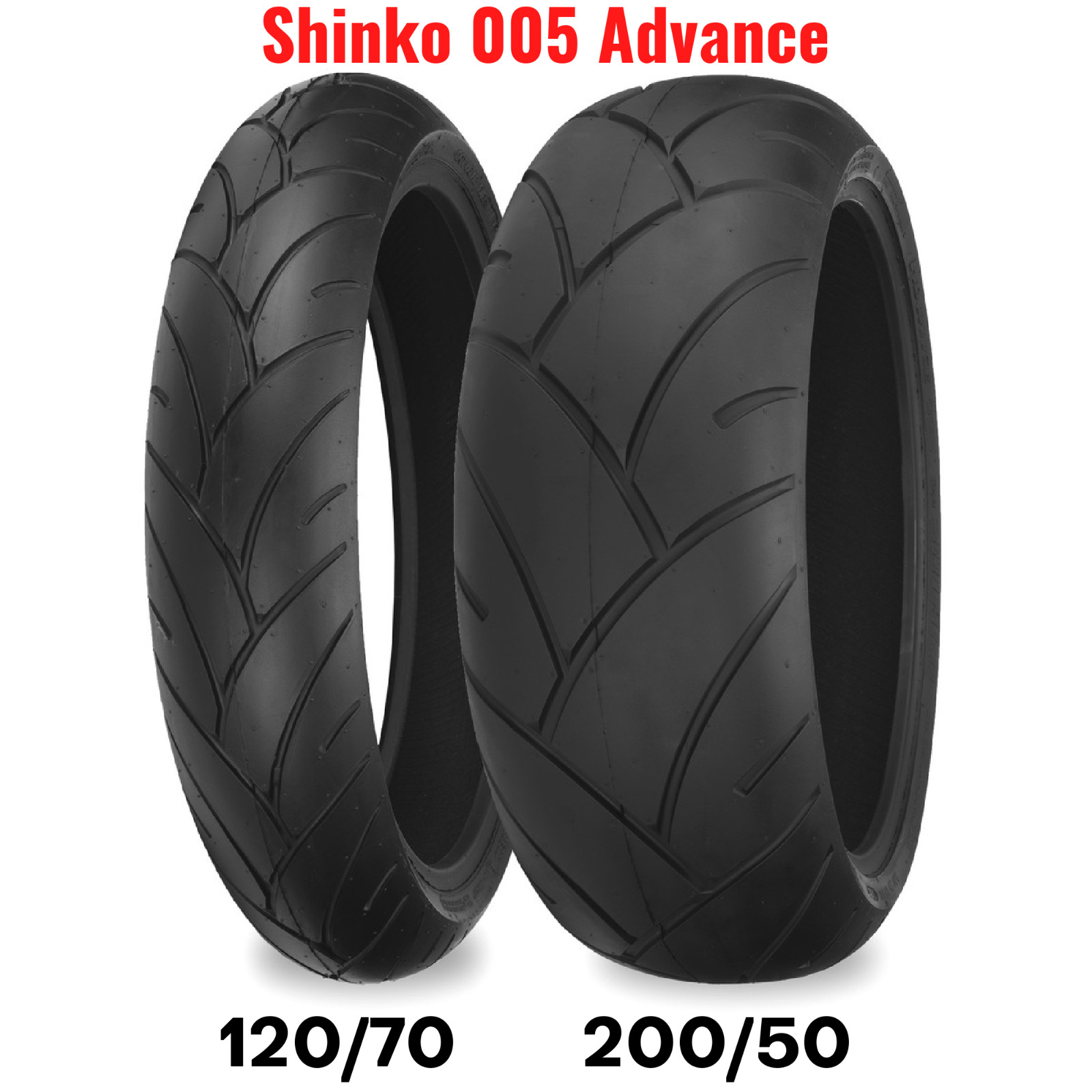 New Shinko 005 Advance Motorcycle Tire Set Front Rear 120 + 200/50 Radial 17\