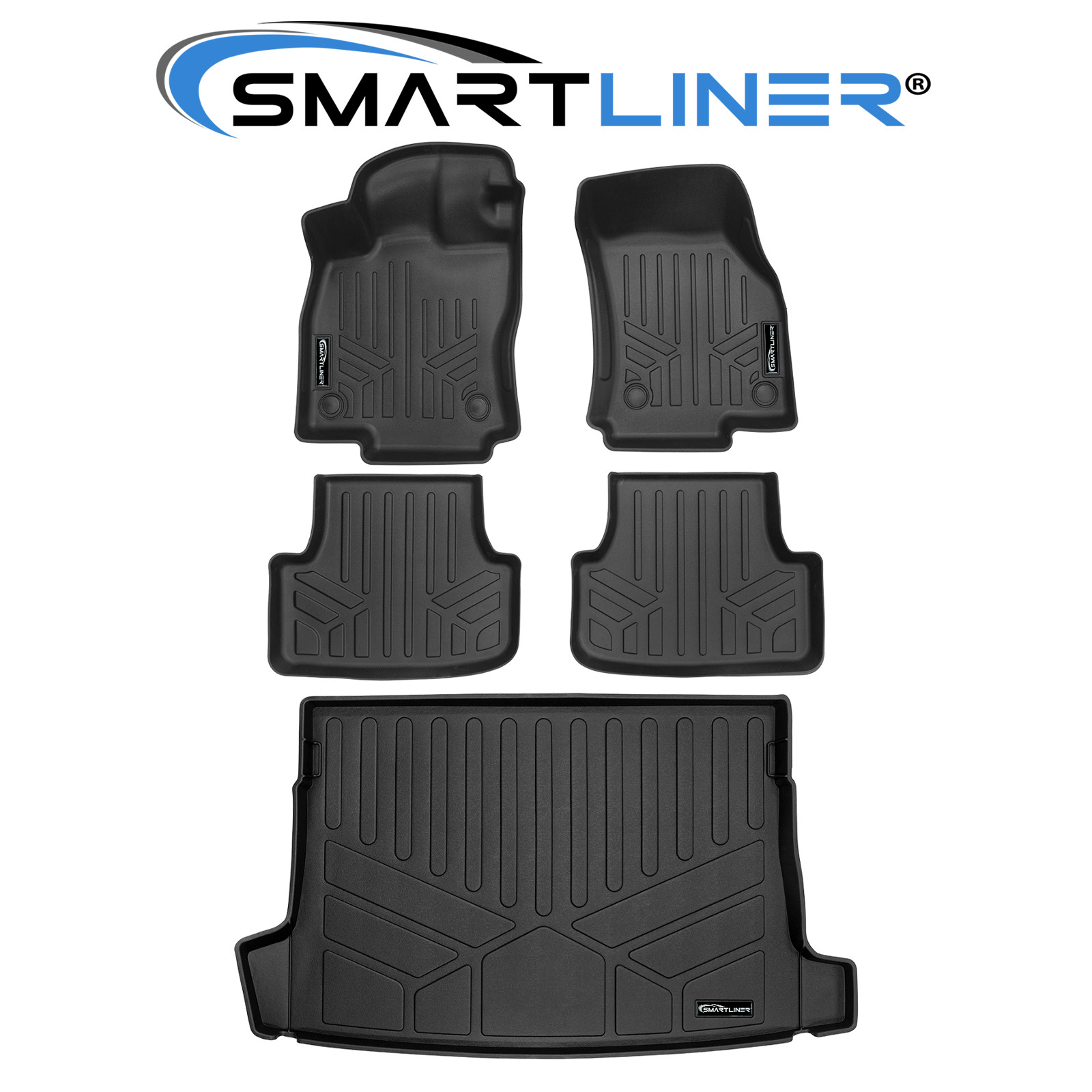 SMARTLINER Floor Mats 2 Row Cargo Liner TPE 2022-2025 Volkswagen Golf GTI Golf R