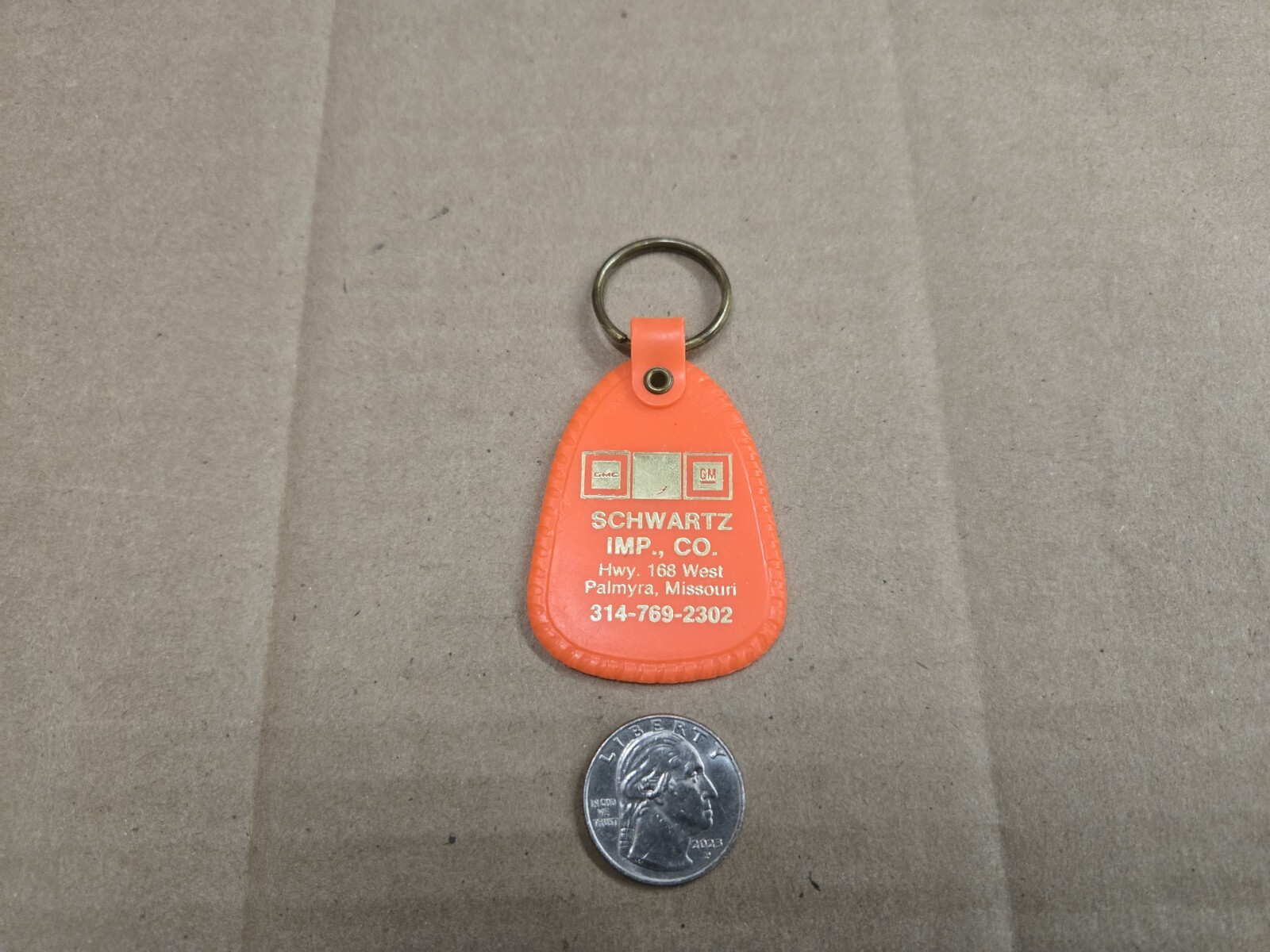 Schwartz Implement Company GMC GM Vintage Car Dealership Keychain Key Chain Schwartz Implement Company GMC GM Vintage Car Dealership Keychain Key Chain