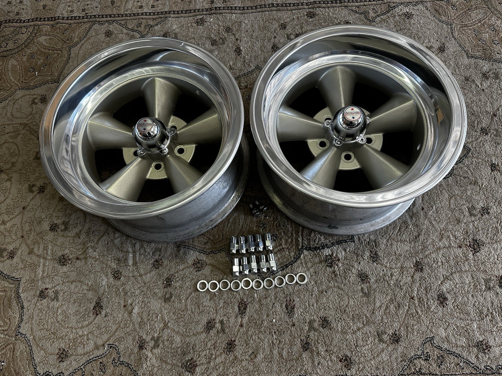 RARE 16 X 8.5 (2) 5 SPOKE FORD Mopar 5 ON 4 1/2 Torq Thrust Style Restored Nice