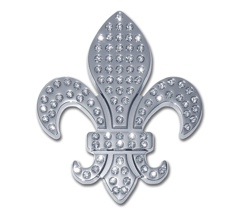 NEW Fleur-de-Lis Crystal Chrome Auto Emblem