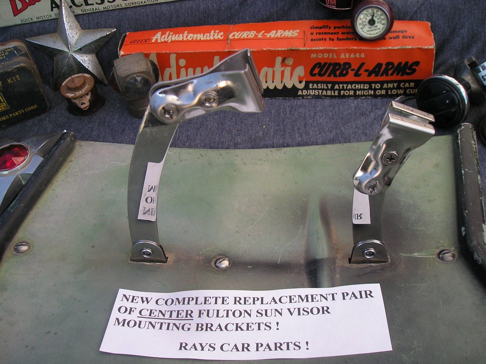 NEW SET OF CENTER FULTON SUN VISOR MOUNTING BRACKETS  37 47 53 