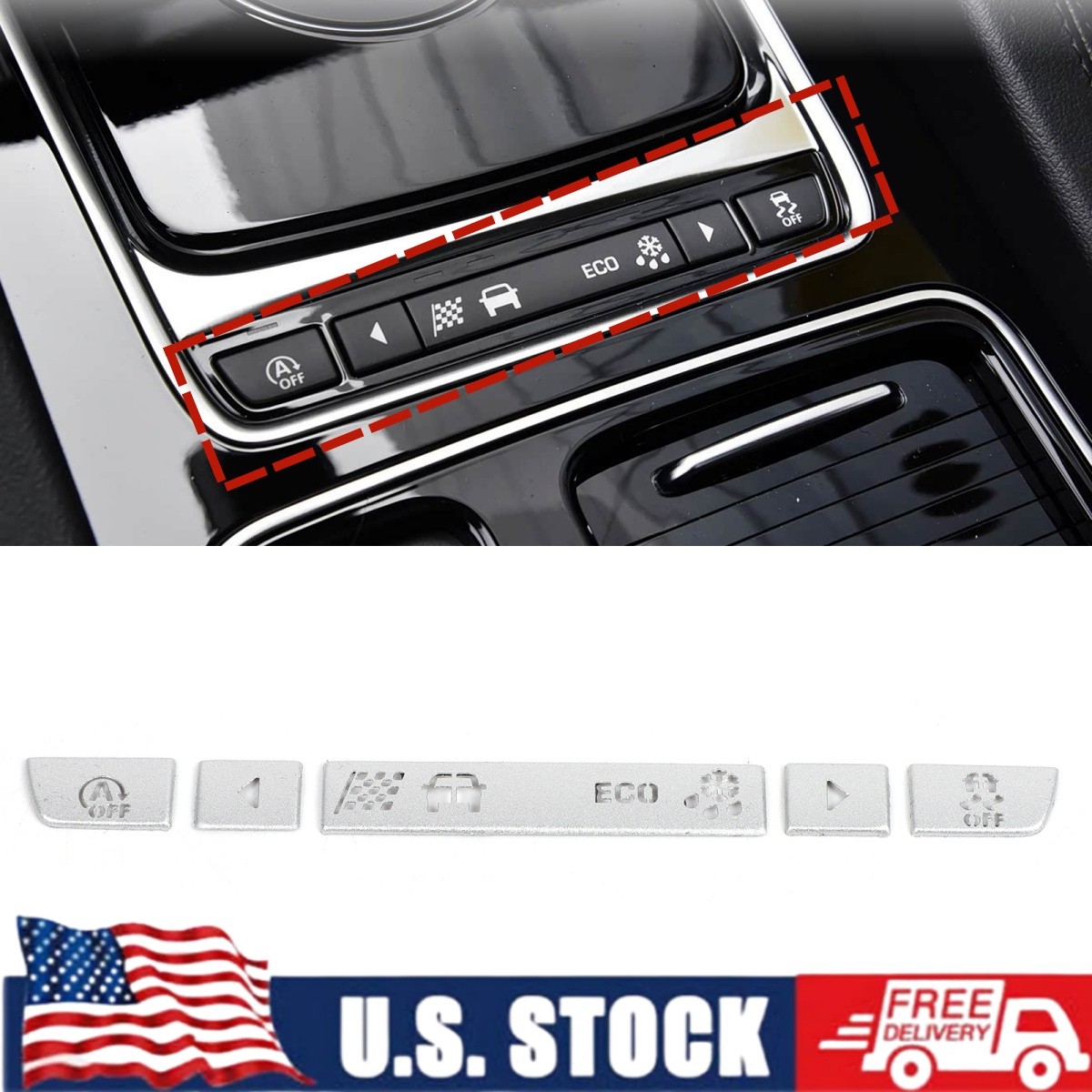 Console Drive Mode Control Button Trim For Jaguar F-PACE XF XFL XE XEL 2018-2020