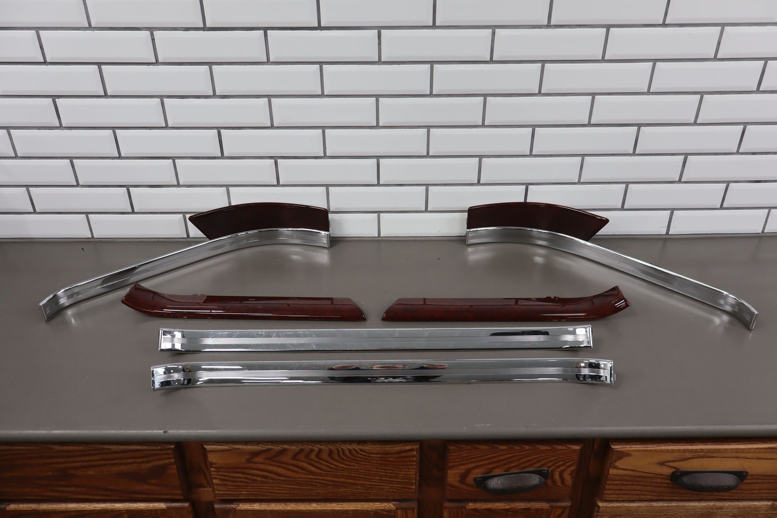 2007 Maybach 57 Chrome Woodgrain Set x4 - Sill Plates